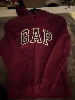 GAP Burgundy Hooded Sweatshirt with White-Trim Logo